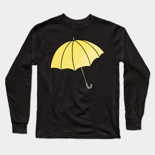 Yellow Umbrella Pattern Long Sleeve T-Shirt